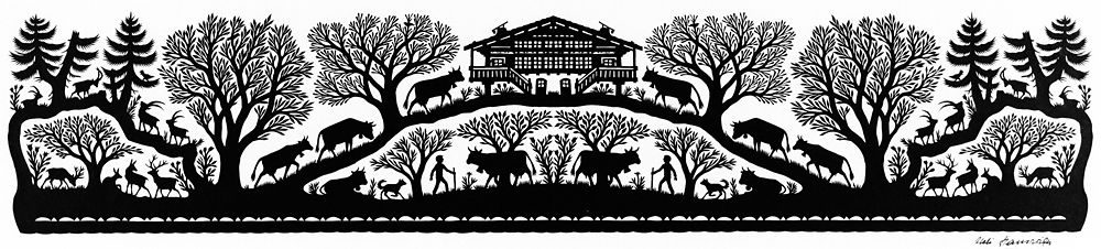 Scherenschnitt Alpenland 45 x 9 cm, Nr. 5351